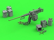 [사전 예약] GM-35-070 1/35 Browning M2HB .50 cal (12,7mm) - for M10 Tank Destroyer (D70627 cradle with small 50 round ammo can D68375)