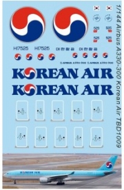 [사전 예약] TBD1009 1/144 Water Decals For Airbus A330-300 Korean Air Decal TBD1009