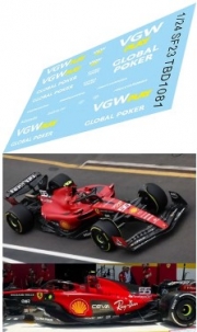 [사전 예약] TBD1081 1/24 Decals for Ferrari SF23 VGWPlay Global Slot Cars 2023 TBD1081
