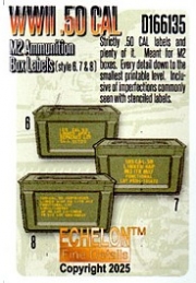 [사전 예약] D166135 1/16 WWII .50 CAL ammo box labels (6 7 & 8)