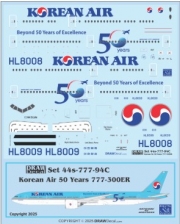 [사전 예약] 44-777-94C 1/144 Korean Air 50 Years 777-300ERs