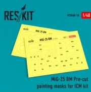 [사전 예약] RSM48-0018 1/48 MiG-25BM Pre-cut painting masks for ICM kit (1/48) ICM