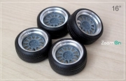 [사전 예약] ZR148	1/24 WedsSport Racing kurage 2p rim set 16 inch with Stretch Tyre