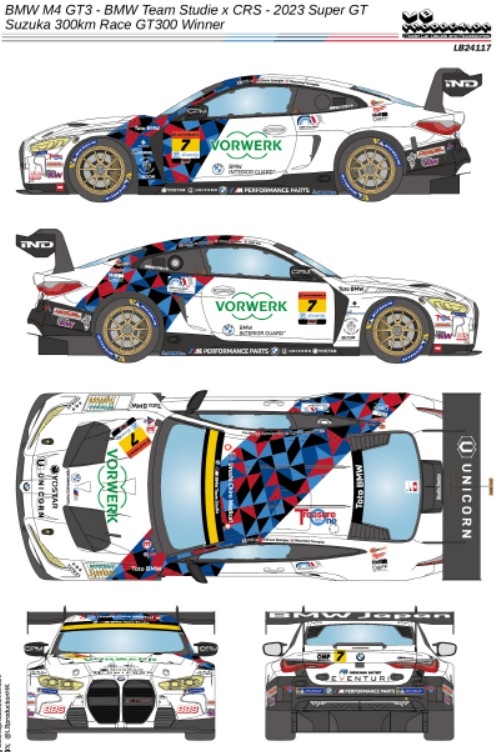 [사전 예약] 24117	1/24 BMW M4 GT3 - BMW Team Studie X CRS - 2023 Super GT - Suzuka 300km Race GT300 winner