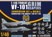 [사전 예약] DXM-S0002P4 1/48 USN F-14B VF-101 Conv. Set & Decals for Tamiya