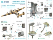 [사전 예약] QD48637 1/48 B-24D/B-24J Liberator. Nose, central and rear compartments. 3D-Printed & coloured Interior on decal paper (HobbyBoss)