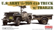 [사전 예약] FNM82002 1/20 U.S. Army 1/4-Ton 4x4 Truck w/Trailer