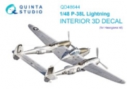 [사전 예약] QD48644 1/48 P-38L Lightning 3D-Printed & coloured Interior on decal paper (Hasegawa)