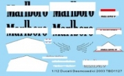 [사전 예약] TBD1127 1/12 Decals for Ducati Desmosedici 2003 Decal