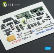 [사전 예약] K72137 1/72 TBM-3 Avenger - interior 3D decals for HobbyBoss kit (1/72) HobbyBoss