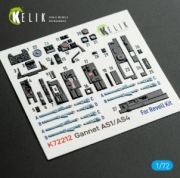 [사전 예약] K72212 1/72 Gannet AS1/AS4 - interior 3D decals for Revell kit (1/72) Revell