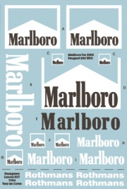 [사전 예약] MSMD002 1/24 MSM 데칼 Marlboro Decal for Tamiya 24267 1/24 2003 Peugeot 206 + Rothmans Decal for Haseg