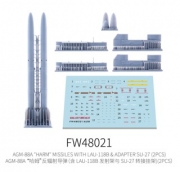 [사전 예약] FW48021 1/48 AGM-88A"HARM" MISSILES WITH LAU-118B &ADAPTER SU-27 (2PCS)