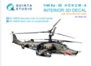[사전 예약] QD+48638 1/48 Ka-50 (black panels) 3D-Printed & coloured Interior on decal paper (Italeri) (with 3D-printed resin parts)