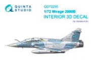 [사전 예약] QD72255 1/72 Mirage 2000B 3D-Printed & coloured Interior on decal paper (Modelsvit)