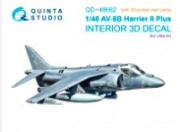 [사전 예약] QD48662 1/48 AV-8B Harrier II Plus 3D-Printed & coloured Interior on decal paper (UMa) (with 3D-printed resin parts)