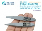 [사전 예약] QD+48669 1/48 AH-64A Forward Avionics Bays 3D-Printed & coloured Interior on decal paper (Trumpeter) (with 3D-printed resin parts)
