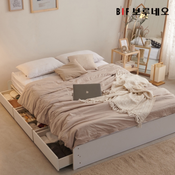 앳홈 심플 서랍형 침대(Q)-쟈가드독립매트리스