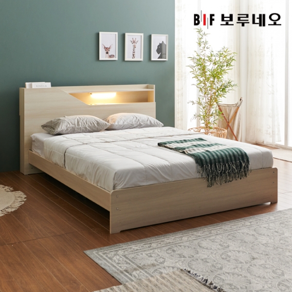 앳홈 블랑 LED 일반형 침대(Q)-쟈가드7존독립매트리스