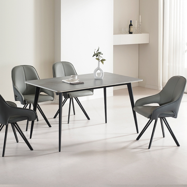 몬타나 오토리턴 양면세라믹 4인 일반식탁세트 (회전의자 4개)