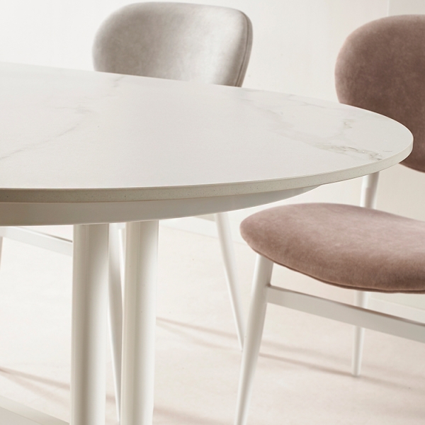 에그몽 타원형 세라믹 6인 일반식탁세트 (일반의자 6개)