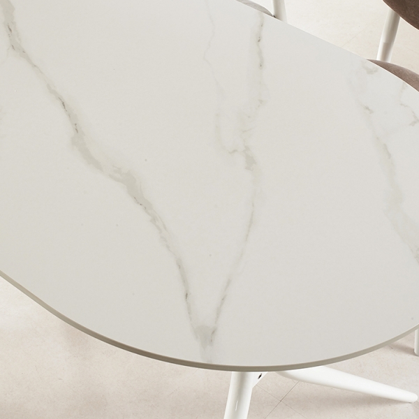 에그몽 타원형 세라믹 6인 일반식탁세트 (일반의자 6개)