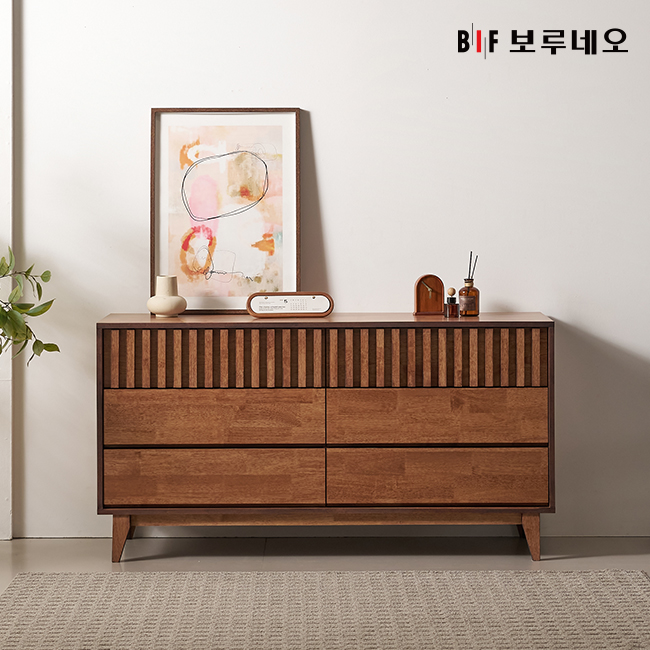 앳홈 브람스 러버우드 원목 3단 1200 와이드 서랍장