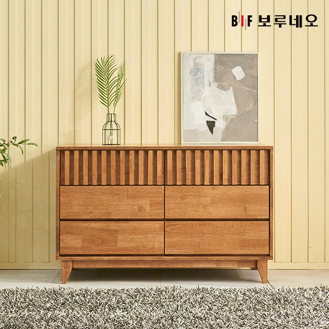 앳홈 비엔나 러버우드 원목 3단 1200 와이드 서랍장