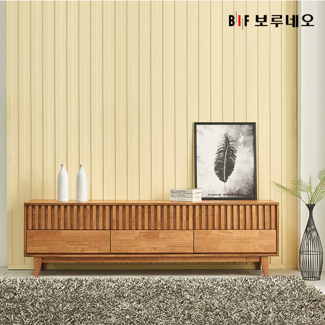 앳홈 비엔나 러버우드 원목 2단 2000 와이드 거실장 서랍장