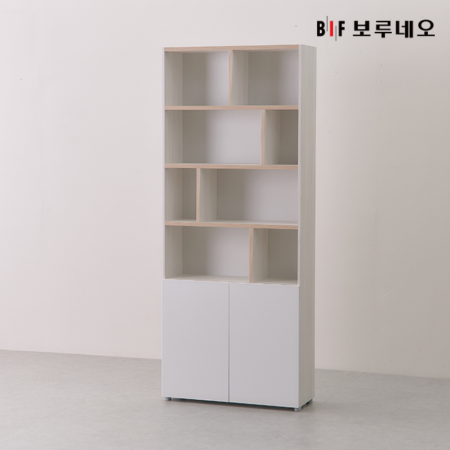 보루네오 앳홈 데스크 850폭 책장 (화이트)