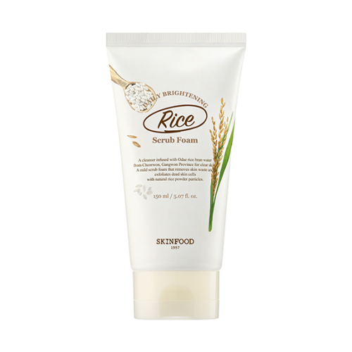 SKINFOOD RICE DAILY BRIGHTENING SCRUB FOAM (150ml)