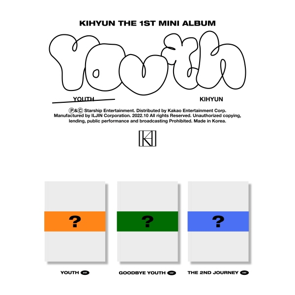 기현 (KIHYUN) - 미니 1집 [YOUTH] (YOUTH ver. / GOODBYE YOUTH ver. / THE 2ND JOURNEY ver.) 3종 중 1종 랜덤발송