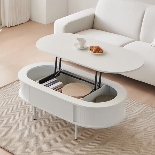 ★공식몰 단독 특가★ 이노센트 카라 타원형 리프트 거실 소파테이블 1200 i104738