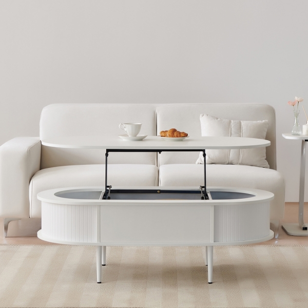 ★공식몰 단독 특가★ 이노센트 카라 타원형 리프트 거실 소파테이블 1200 i104738