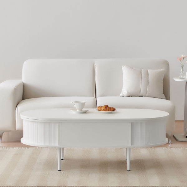 ★공식몰 단독 특가★ 이노센트 카라 타원형 리프트 거실 소파테이블 1200 i104738