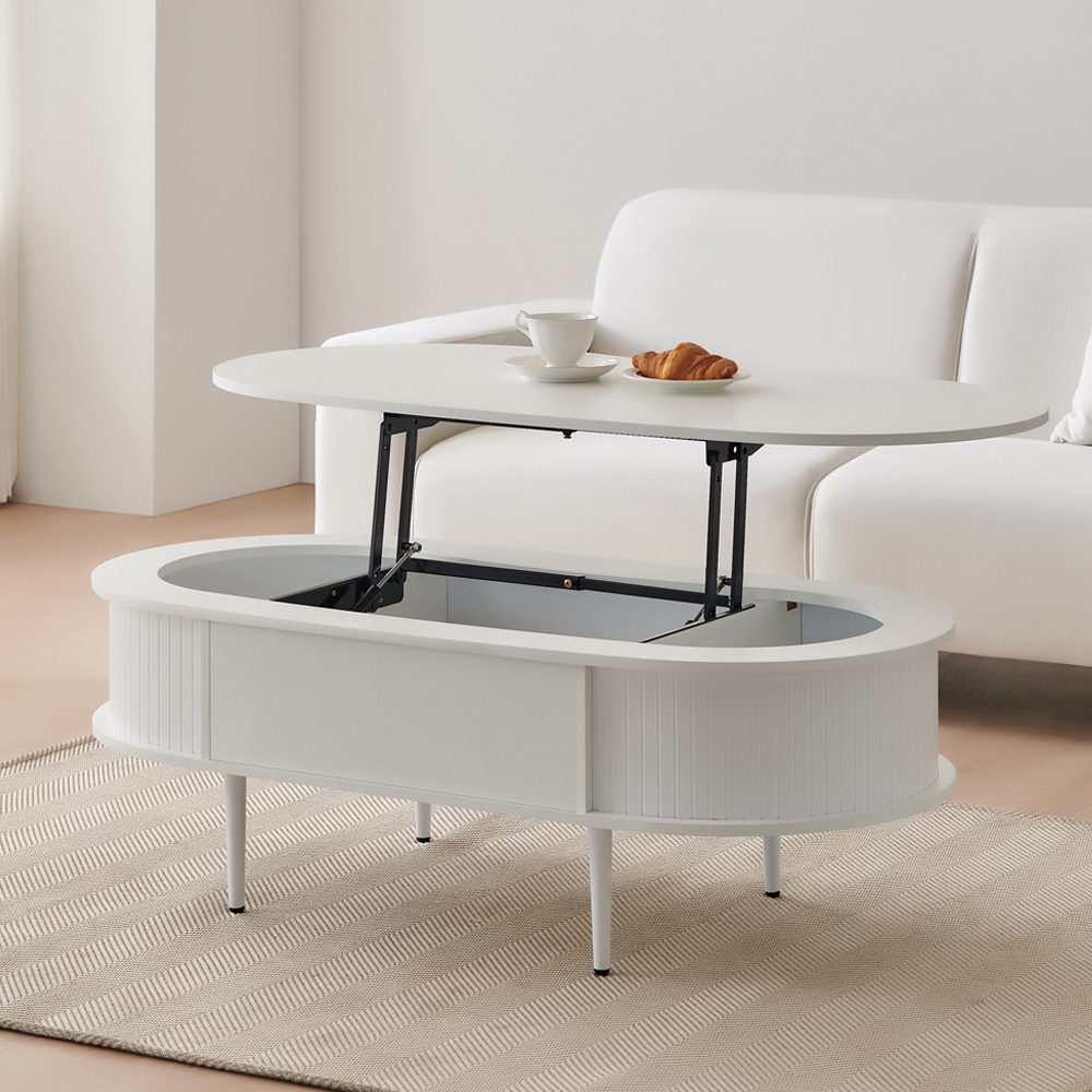 ★공식몰 단독 특가★ 이노센트 카라 타원형 리프트 거실 소파테이블 1200 i104738