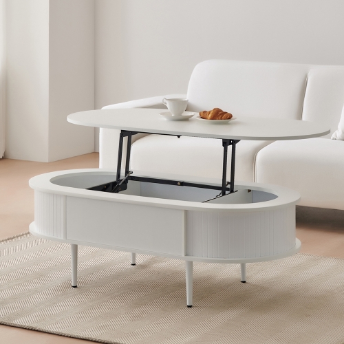 ★공식몰 단독 특가★ 이노센트 카라 타원형 리프트 거실 소파테이블 1200 i104738