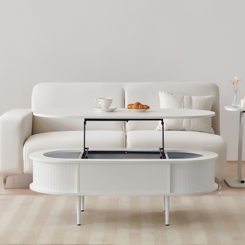 ★공식몰 단독 특가★ 이노센트 카라 타원형 리프트 거실 소파테이블 1200 i104738