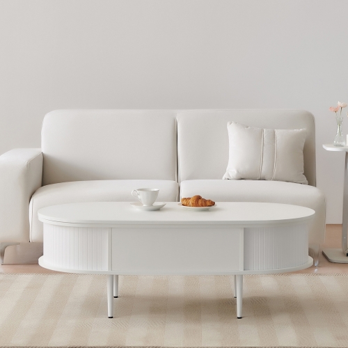 ★공식몰 단독 특가★ 이노센트 카라 타원형 리프트 거실 소파테이블 1200 i104738