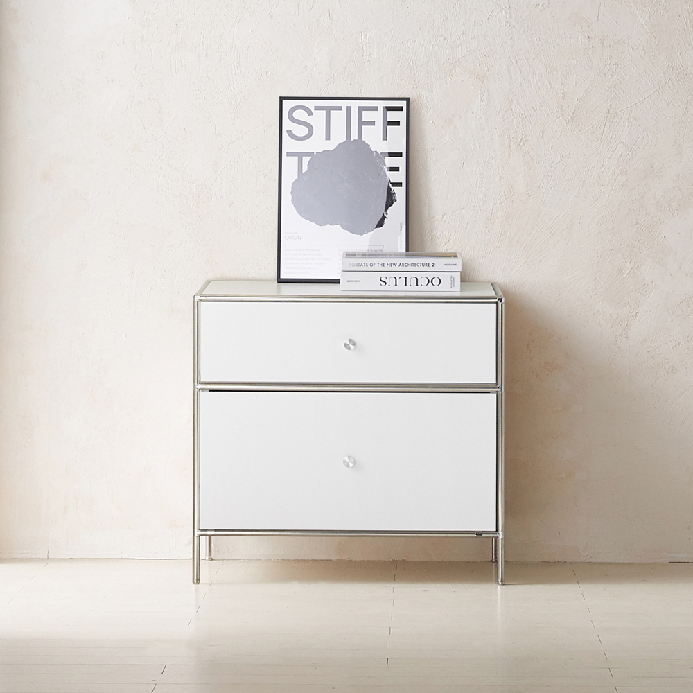 ★한정수량특가★ 이노센트 스틸린 미드센츄리 675 모듈 2단 협탁 서랍형 i104815