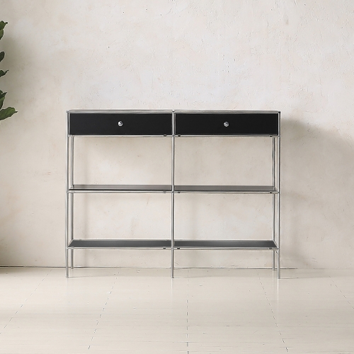 ★공식몰 단독 특가★ 이노센트 스틸스 미드센츄리 드레스룸 시스템 옷장 1200 2칸 수납장 (강화유리선반/디바인더수납) i104879