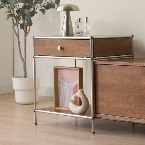 이노센트 미드센츄리 스탠스 원목 500 사이드 모듈 수납 협탁 i105027