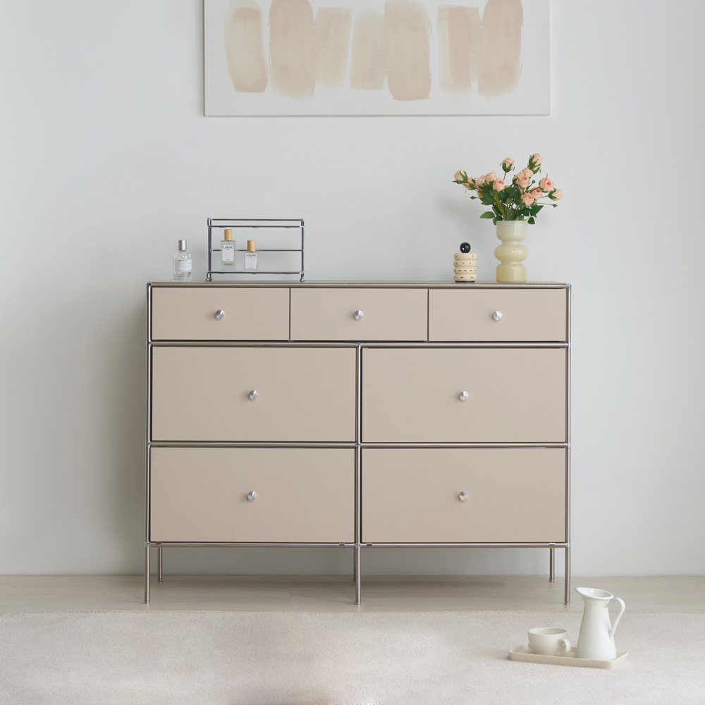 ★한정수량특가★ 이노센트 스틸스 미드센츄리 1200 3단 5칸 모듈 수납장 i105044