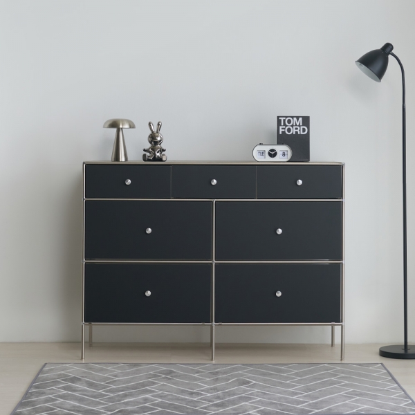 ★한정수량특가★ 이노센트 스틸스 미드센츄리 1200 3단 5칸 모듈 수납장 i105044