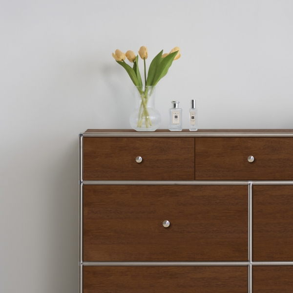 이노센트 스틸스 원목 미드센츄리 1200 3단 5칸 모듈 수납장 i105058