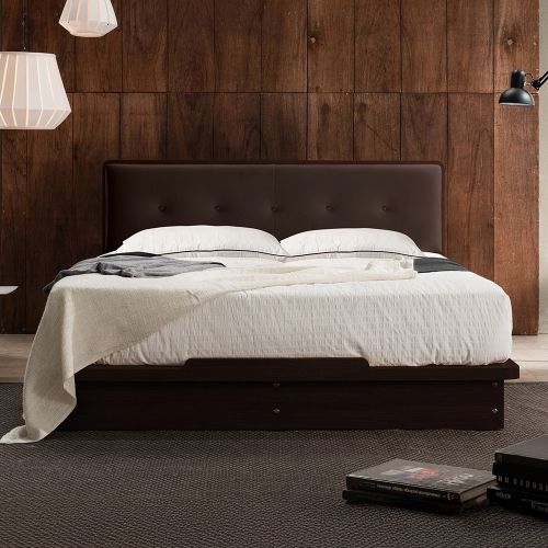 이노센트 비스킷 가죽 헤드 침대 Q＋본넬 매트리스 i105194