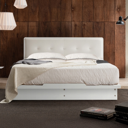 이노센트 비스킷 가죽 헤드 침대 Q＋본넬 매트리스 i105194