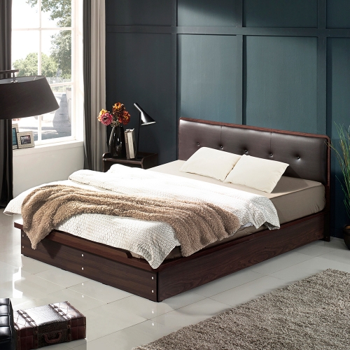 이노센트 비스킷 가죽 헤드 침대 Q＋본넬 매트리스 i105194