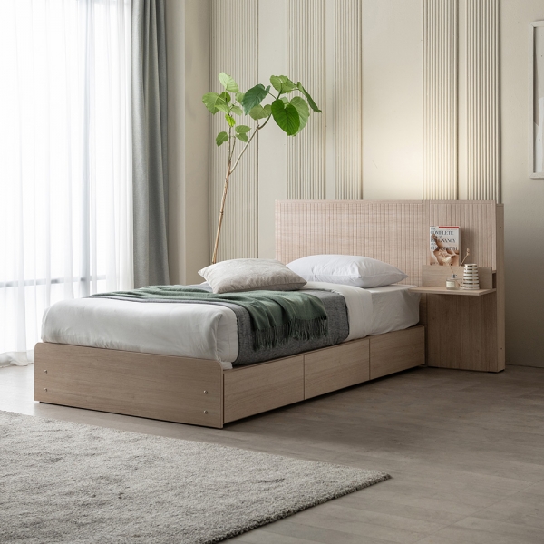 이노센트 버티컬 LED 1단 3서랍 수납 침대 SS＋본넬 매트리스 i105489