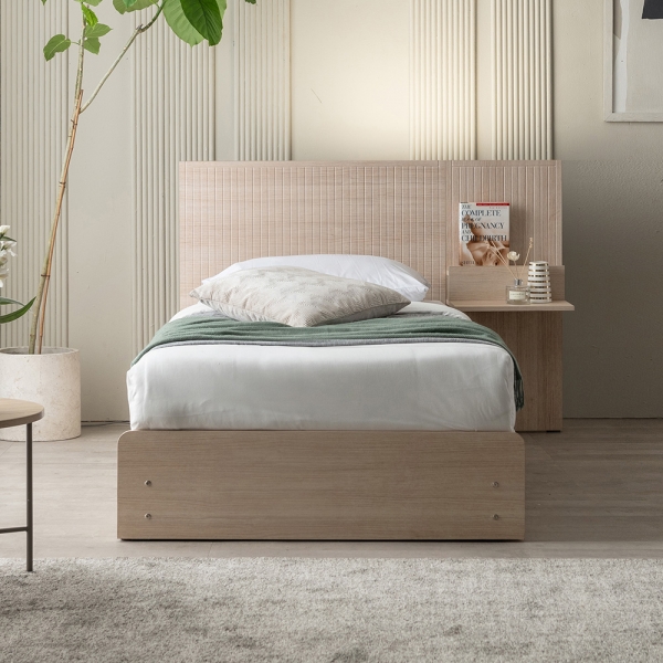 이노센트 버티컬 LED 1단 3서랍 수납 침대 SS＋라텍스탑 7존 포켓 매트리스 i105491